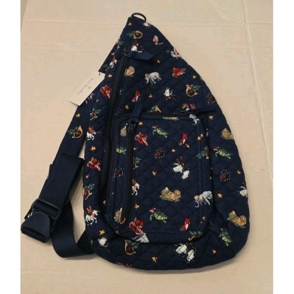 Vera Bradley Sling Backpack NWT Merry Animal Snow Globe Motifs Christmas Retired